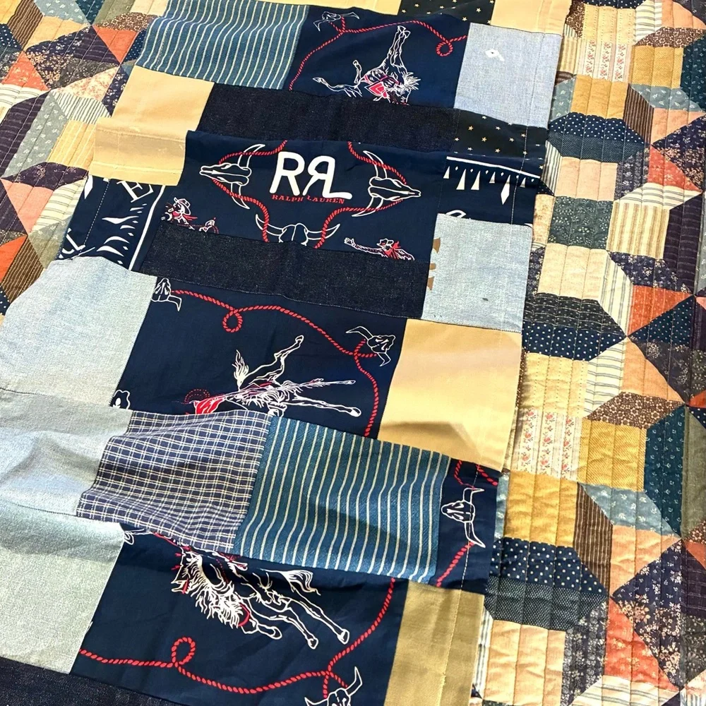 CUSTOM RRL/RL PATCHWORK SCARF (100% UPCYCLED RALPH LAUREN FABRICS)- 1 OF A KIND